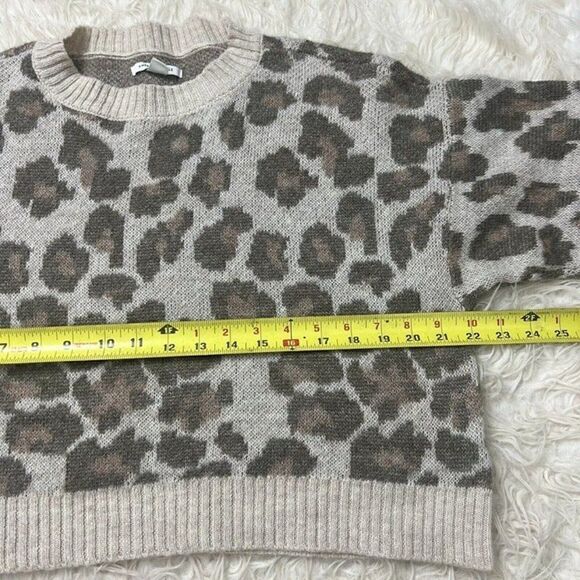 American Eagle Womens Cheetah Leopard Print Wool Blend Knit Crewneck Sweater XS - Picture 6 of 11